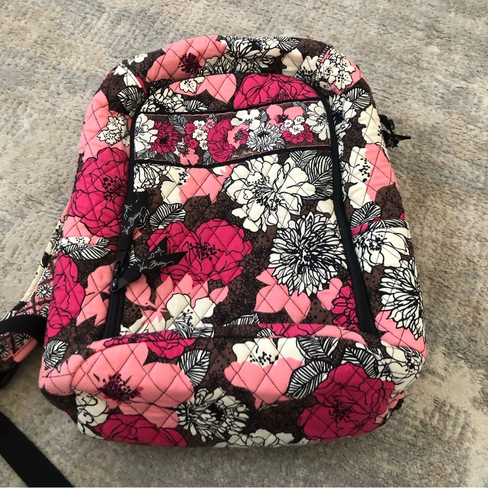 Vera Bradley Mocha Rouge Campus backpack w/laptop compartment